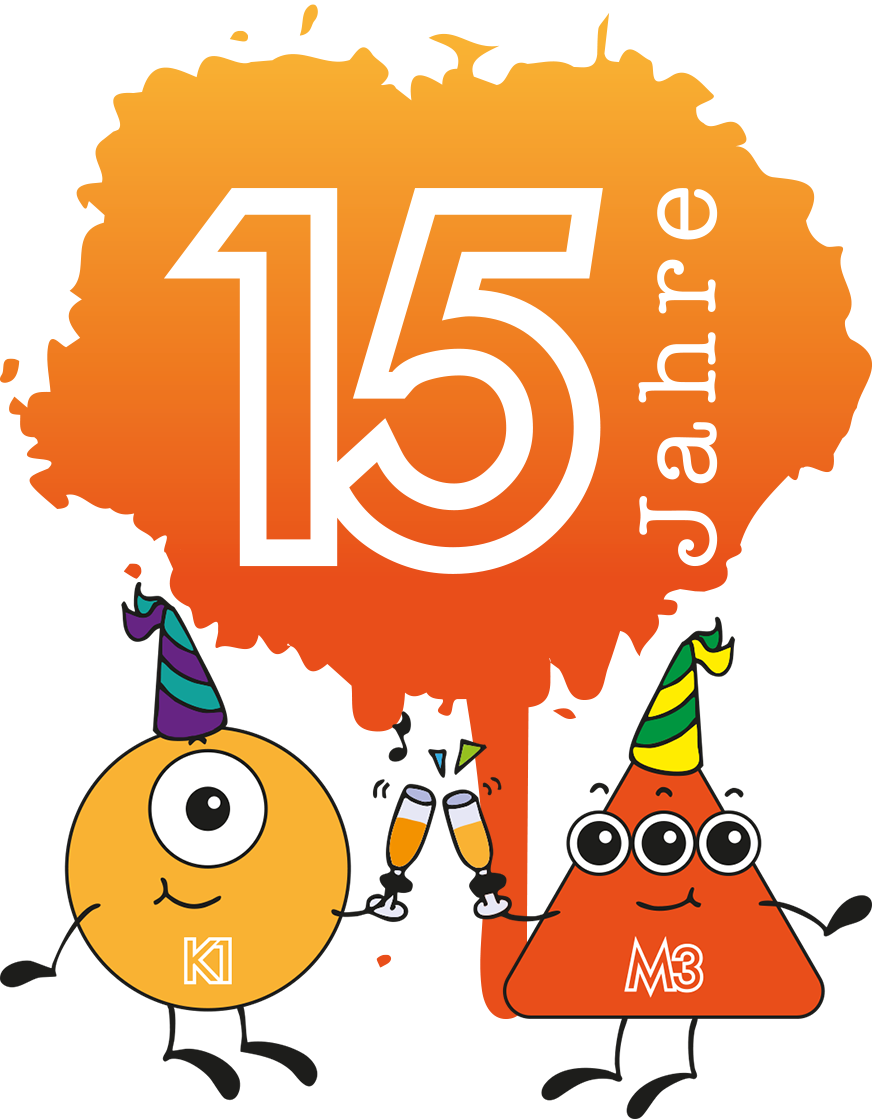 15Jahre Label mit Anstossen